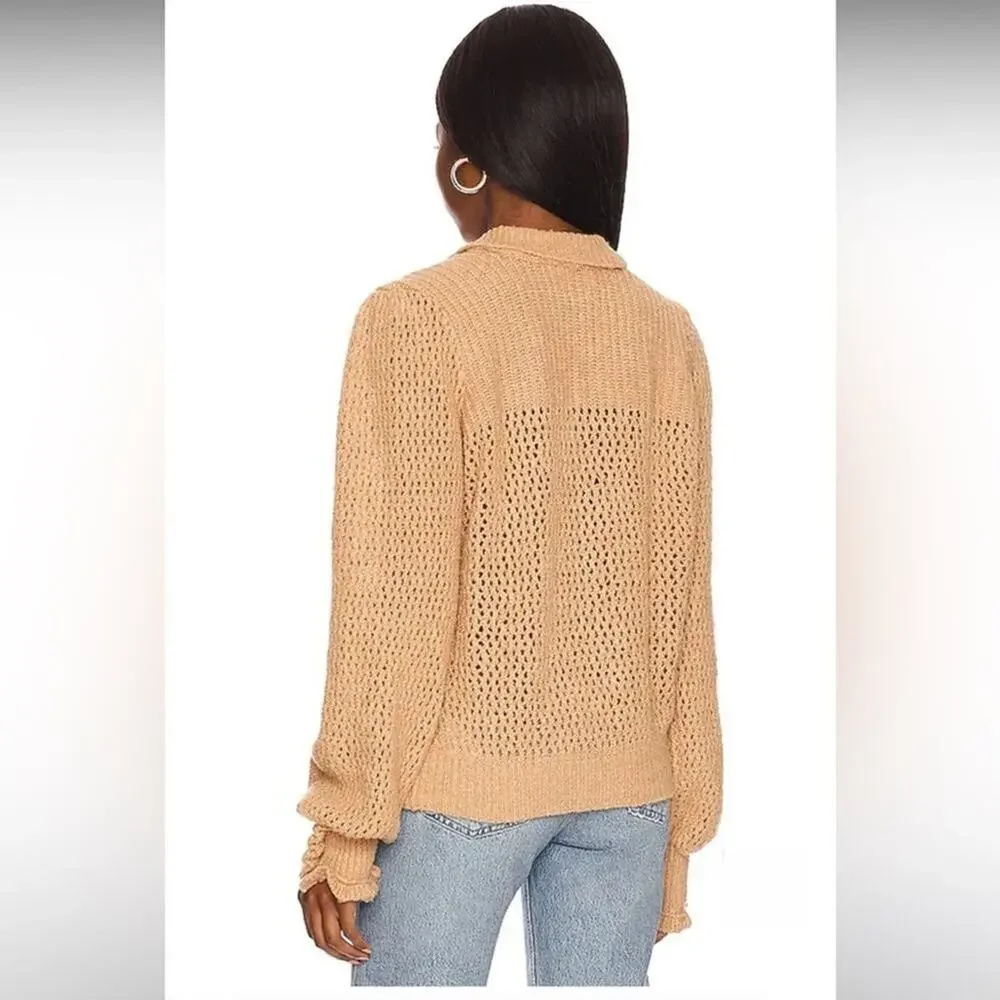 Free People Care FP Snowdrift Pullover Sweater in Camel Heather Size Small